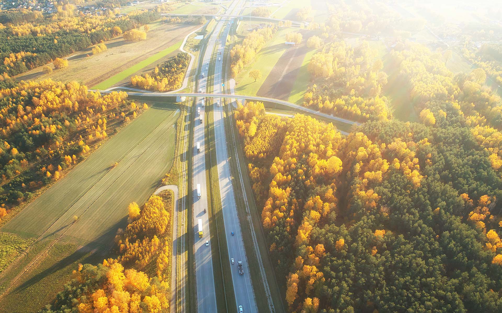 About Our Agency - Drone View Of Highway In The Fall
